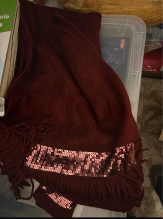 Carpisa Guanti e Sciarpa Rosa/Rosso