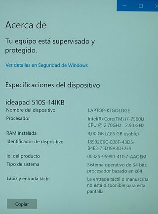 Portátil Lenovo Ideapad 510S-14ikb
