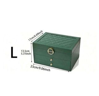 Joyero blanco grande con detalles dorados