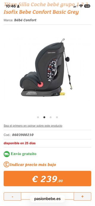 Silla coche Bébé Confort Titan Isofix Grupo 1/2/3