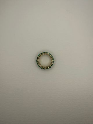 Anillo Oro 14k con Esmeraldas Ovaladas