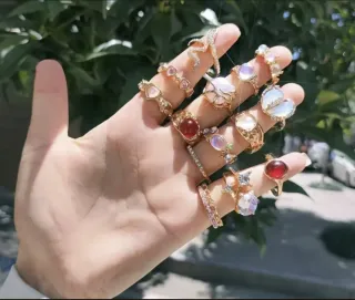 9 Anillos Mujer Ajustables