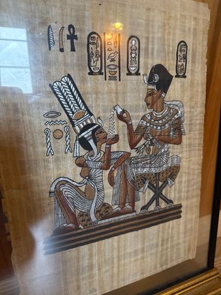 Cuadro Papyrus Egipcio Marco Dorado