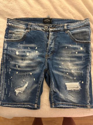 Bermuda Jeans ZAYNE Azul Desgastado Roto