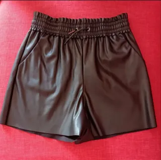Pantaloncini pelle nera bambina 11/12 anni