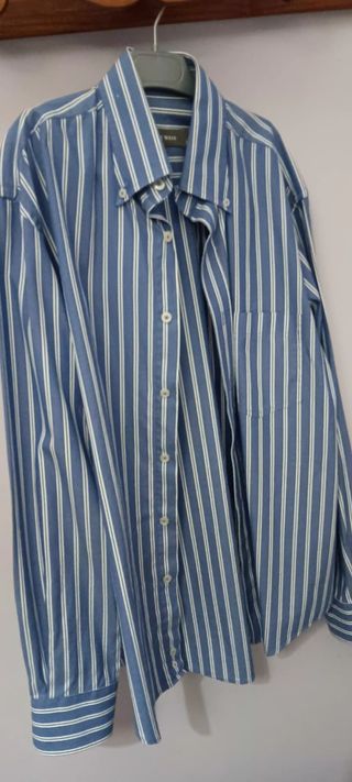 Camisa de rayas Easy Wear azul y blanco
