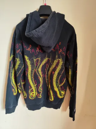 Felpa con cappuccio Octopus nera taglia S