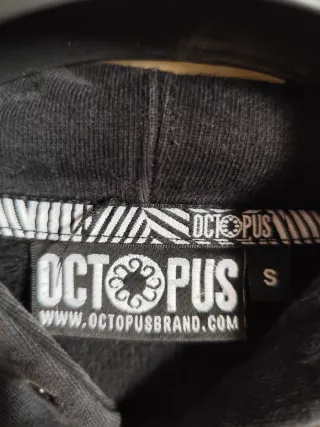 Felpa con cappuccio Octopus nera taglia S