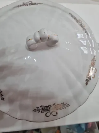 Zuppiera Laveno anni '50 con decori floreali 30 cm