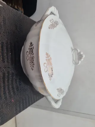 Zuppiera Laveno anni '50 con decori floreali 30 cm