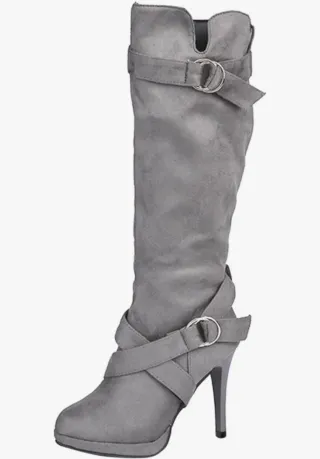 Botas altas grises de tacón