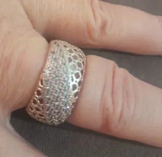 Anello Stroili mezza fascia argento