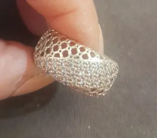 Anello Stroili mezza fascia argento