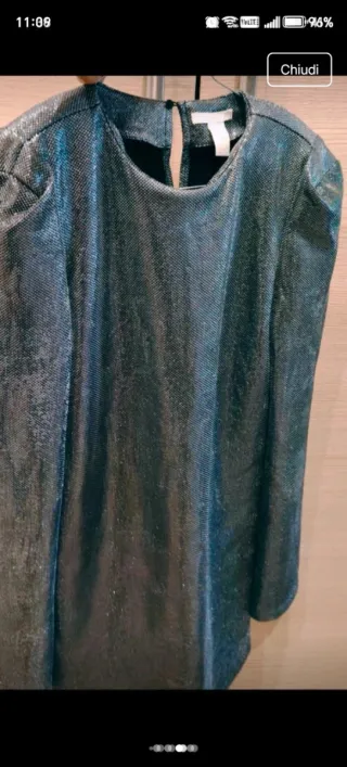 Vestido H&M Plateado