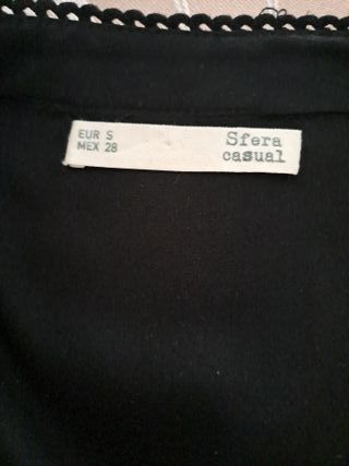 Vestido negro bordado talla única