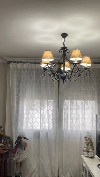 Lámpara de techo forja 5 brazos