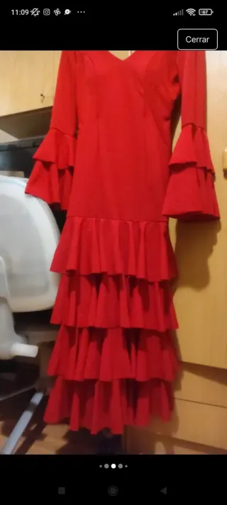 Vestido Flamenca Rojo Volantes