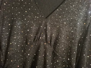 Blusa donna nera con glitter
