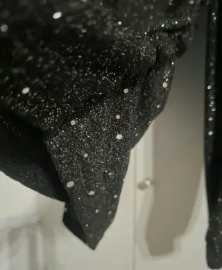 Blusa donna nera con glitter