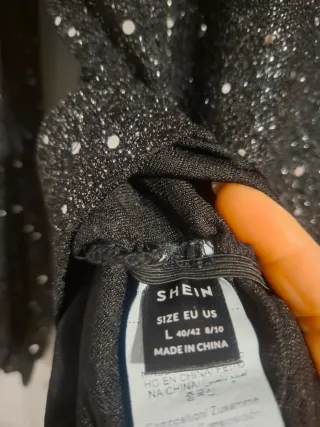 Blusa donna nera con glitter