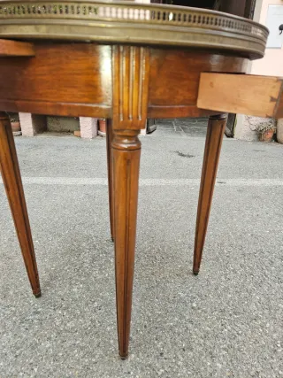 Tavolino Gueridon antico marmo e legno