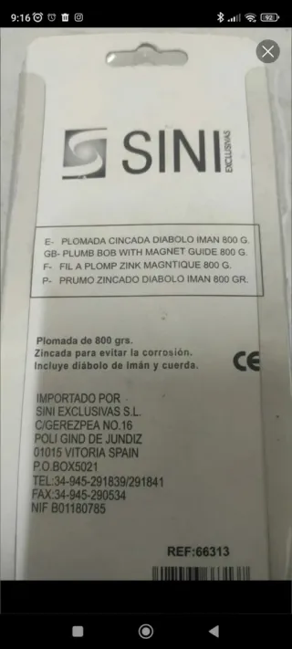 Plomada con imán de 800gr