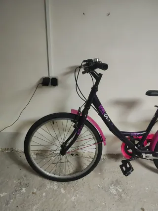 Bicicleta niña 24 negra y rosa