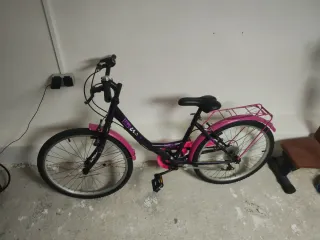 Bicicleta niña 24 negra y rosa