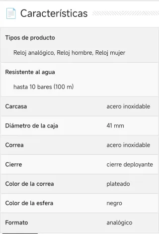 Reloj Festina F37 Negro y Plateado