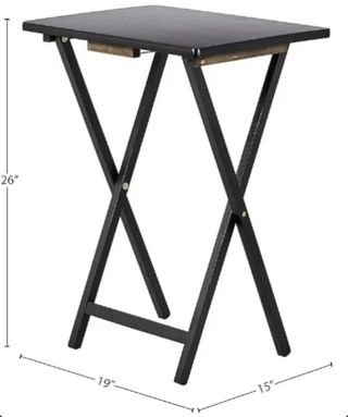 4 Mesas Auxiliares Plegables Negras