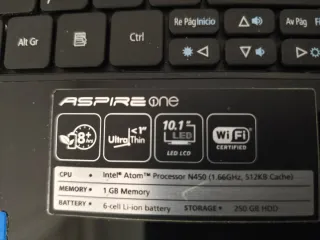 Acer Aspire One Portátil Azul marino