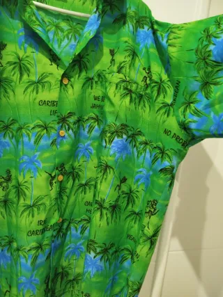 Camisa Hawaiana Estampada Palmeras