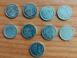 Lote de 5 monedas de pesetas