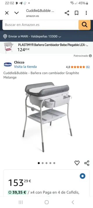 Bañera cambiador bebé Cuddle&Bubble