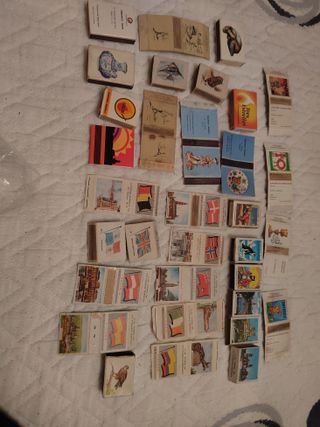 Lote  50 Clipper,130 cajas cerillas,caja Lucky