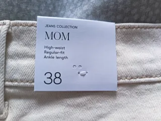 Pantalones vaqueros beige Mango Talla S