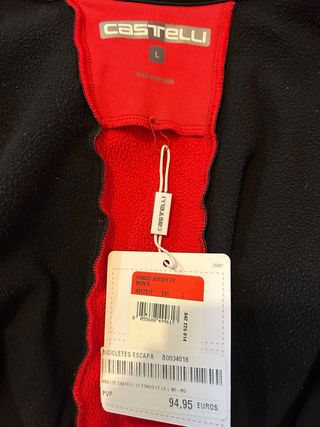 Maillot Ciclismo Castelli Fondo Talla L Negro-Rojo