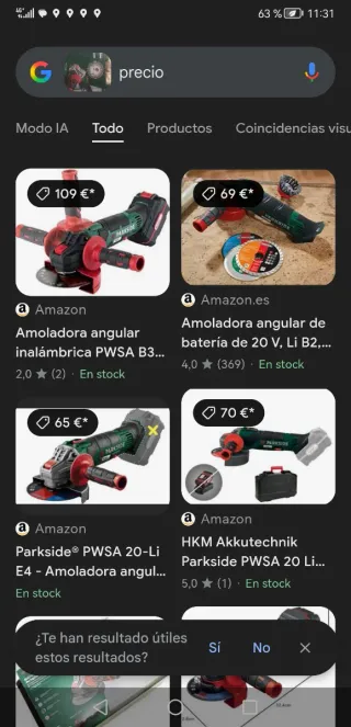 Parkside Amoladora Radial con Bateria y Cargador