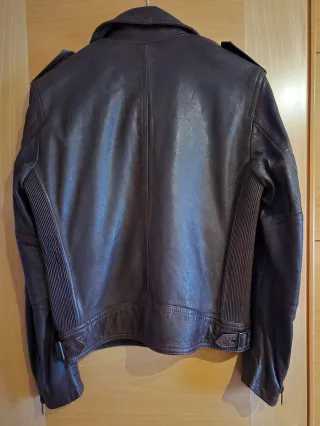 Cazadora Piel Marrón Hombre Mango