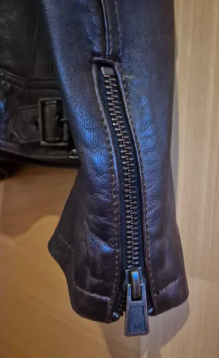 Cazadora Piel Marrón Hombre Mango