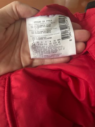 Pantalón de esquí rojo con tirantes talla 4/5 años