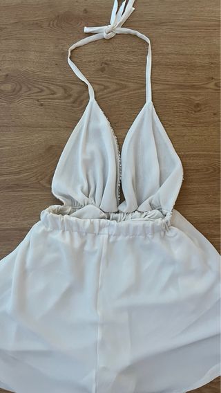 Mono blanco lentejuelas