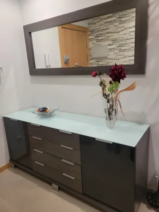 Espejo de pie madera y cristal