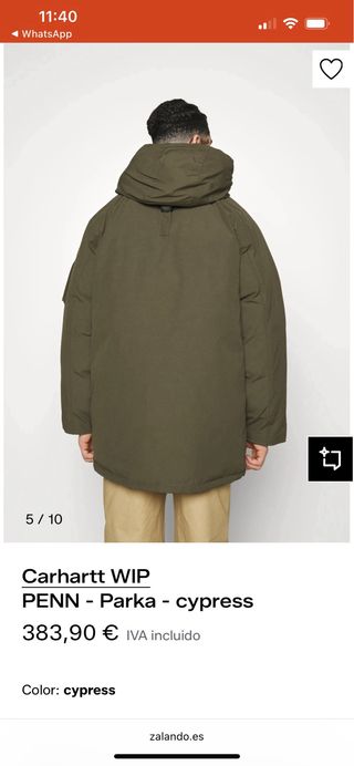 Chaqueta parka Carhartt verde