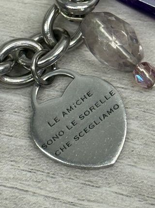 Bracciale e orecchini acciaio argento ametista