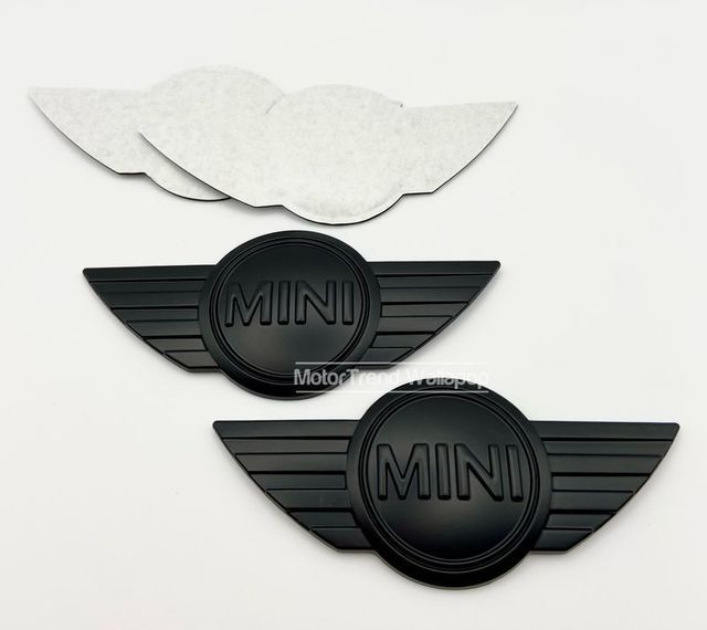 2x Emblema Mini capó / maletero 11,8x5cm negro