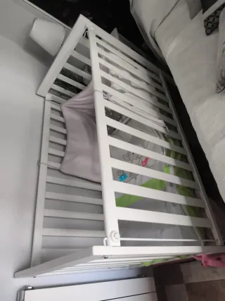 Cuna de madera blanca 60x120