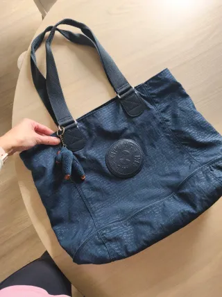 Bolso shopper Kipling azul mujer