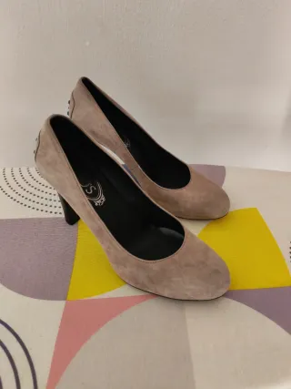 Décolleté tod's scarpe scamosciate beige originali