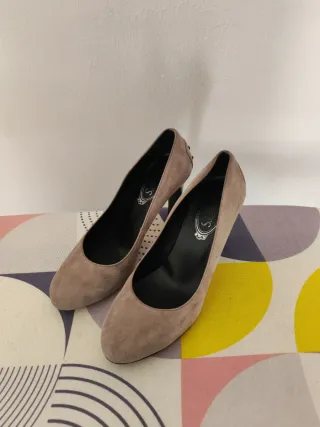 Décolleté tod's scarpe scamosciate beige originali